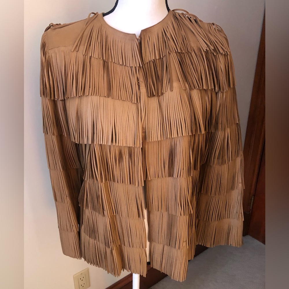 Prada SS07 camel fringe leather jacket NEVER WORN